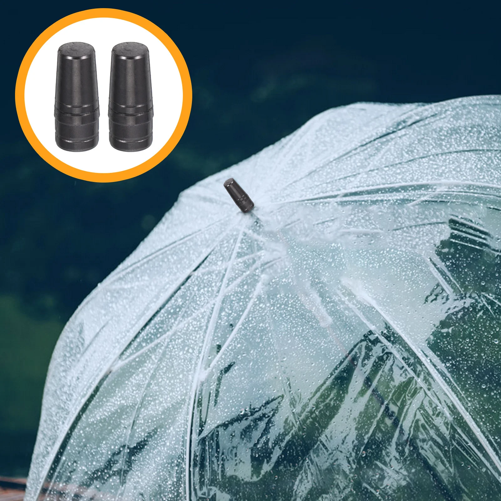 

2Pcs Umbrella Tip Protector Replacement Caps Metal Clip End Covers Wearresistant Lightweight for Beach Picnic Sunshade Umbrella