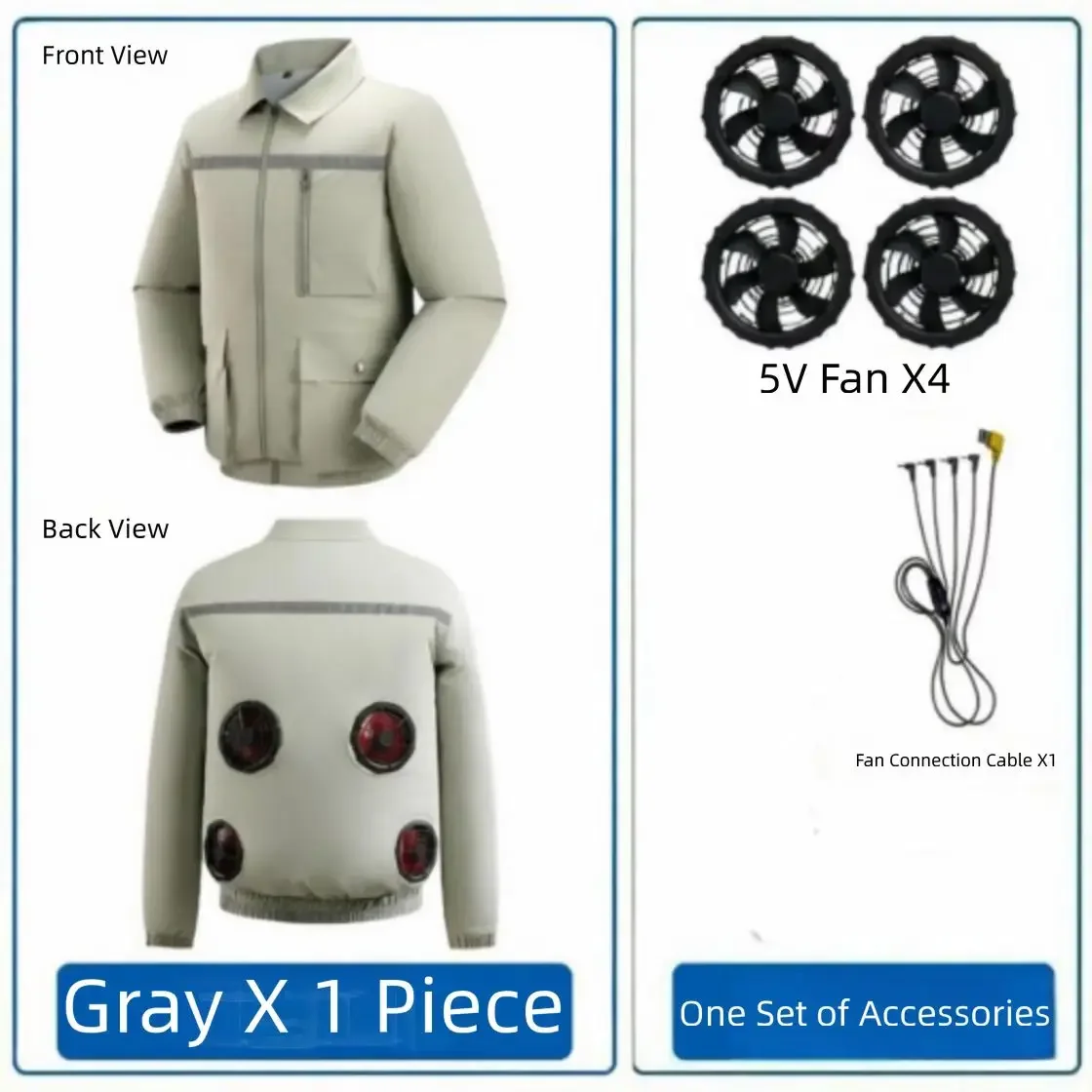 Outdoor 4-Fan Cooling Air Conditioner Suit, Designed Specifically for High-Temperature Working Environments in Summer, a 360° Ci