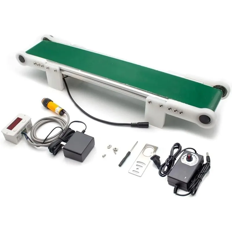 OvO Store Upgraded Small Desktop Conveyor Belt Pipeline Conveyor PP Plastic PVC Automatic Friction Experimental Section