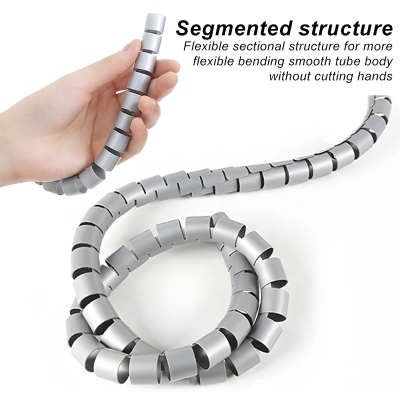 유연한 나선형 케이블 보호대, 정리함 케이블 및 와이어 고정 클램프, 데스크탑 거실 케이블 정리함, 2M, 8mm, 10mm, 16mm
