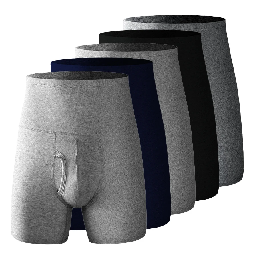 1 قطعة ملابس داخلية للرجال الرجال القطن عالية الخصر البطن حجم كبير إطالة مكافحة ارتداء الساق بالإضافة إلى الدهون الدافئة الرياضة سراويل بوكسر