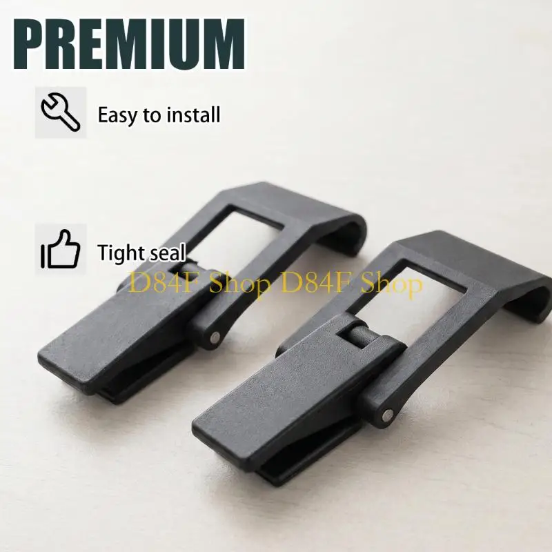D84F Draw Latches Closure Clasp Repair Set, 2 Piece Black Mount Hardware for Cases
