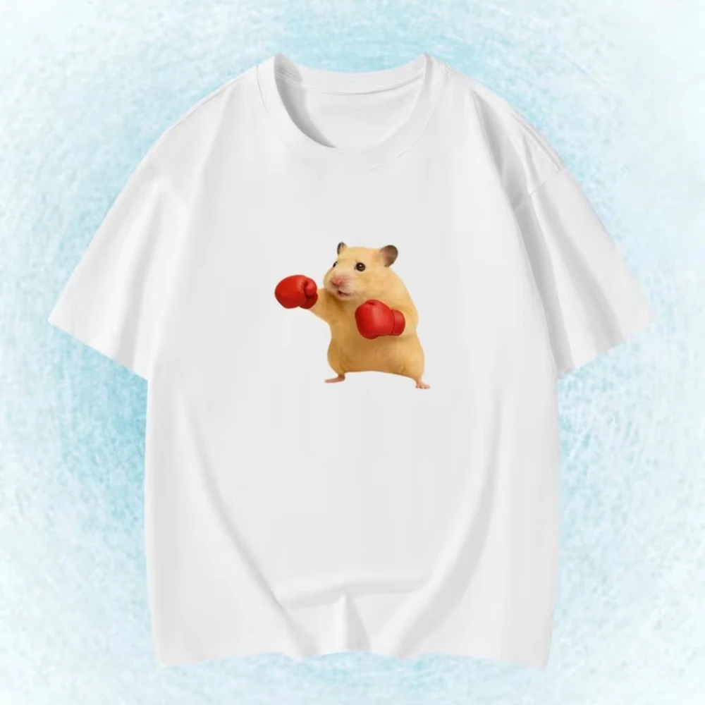 Summer Boys Girls Meme Funny Hamster Pattern T Shirt Kid Baby Youth Men Women Tee Oversize Streetwear Casual  Short Sleeve top