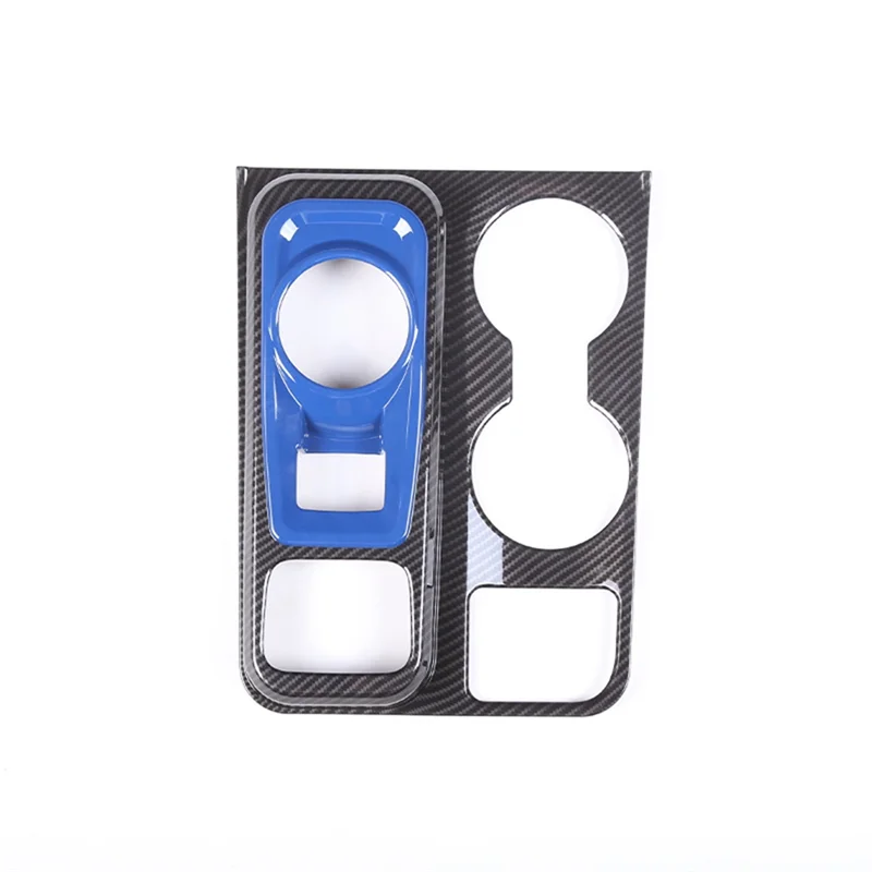 For Ford Maverick 2022 Car Central Control Gear Shift Panel Cover Decorative Interior Accessories ,Blue+Carbon Fiber