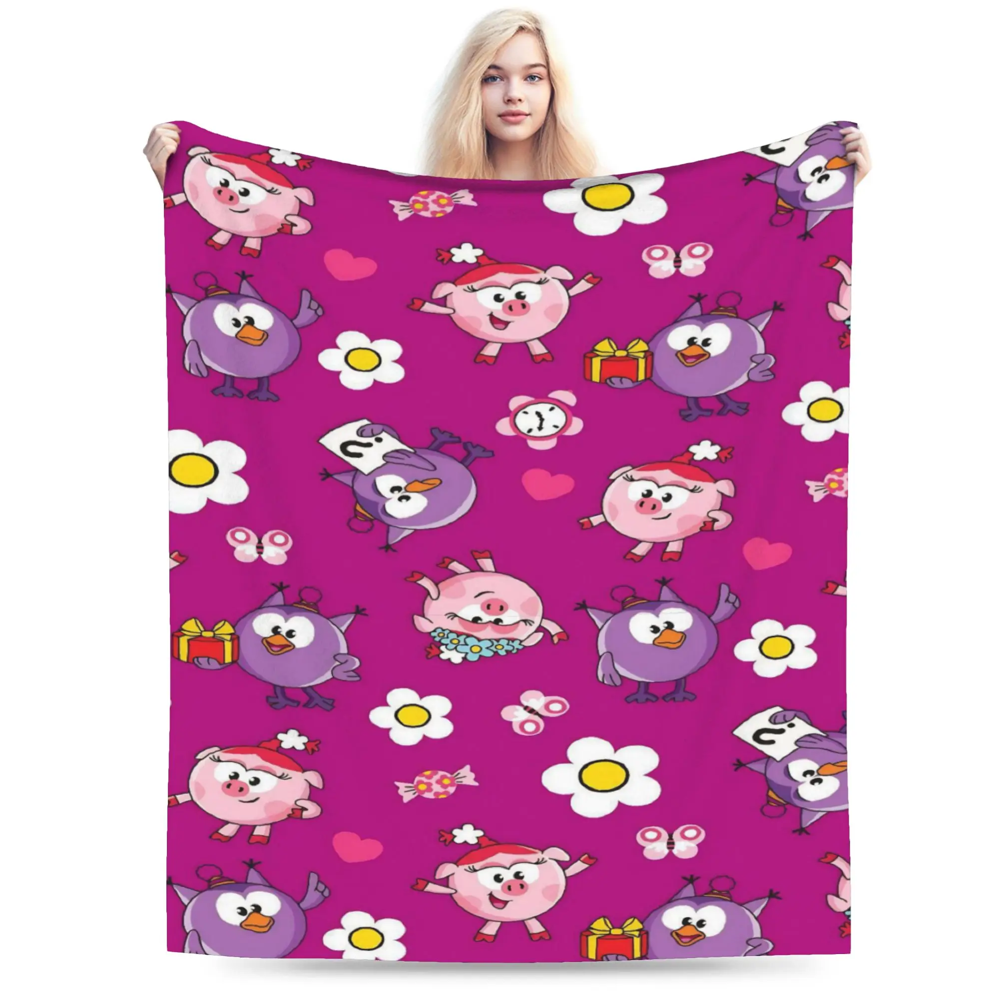 New Arrival Smesharikis Blanket Ultra-Soft Velvet  Cozy Throw Blankets Machine Washable