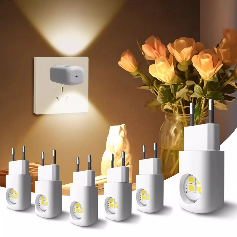 EU/US Plug Wall LED Night Lamp with Auto Dusk to Dawn Sensor for Bedroom Hallway Living Room Kitchen - Energy Efficient Lighting
