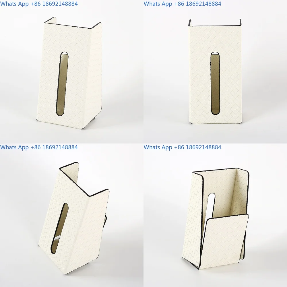 

Woven Texture Vertical Tissue Box Holder Leather Style Living Room Hotel Decor Accessory