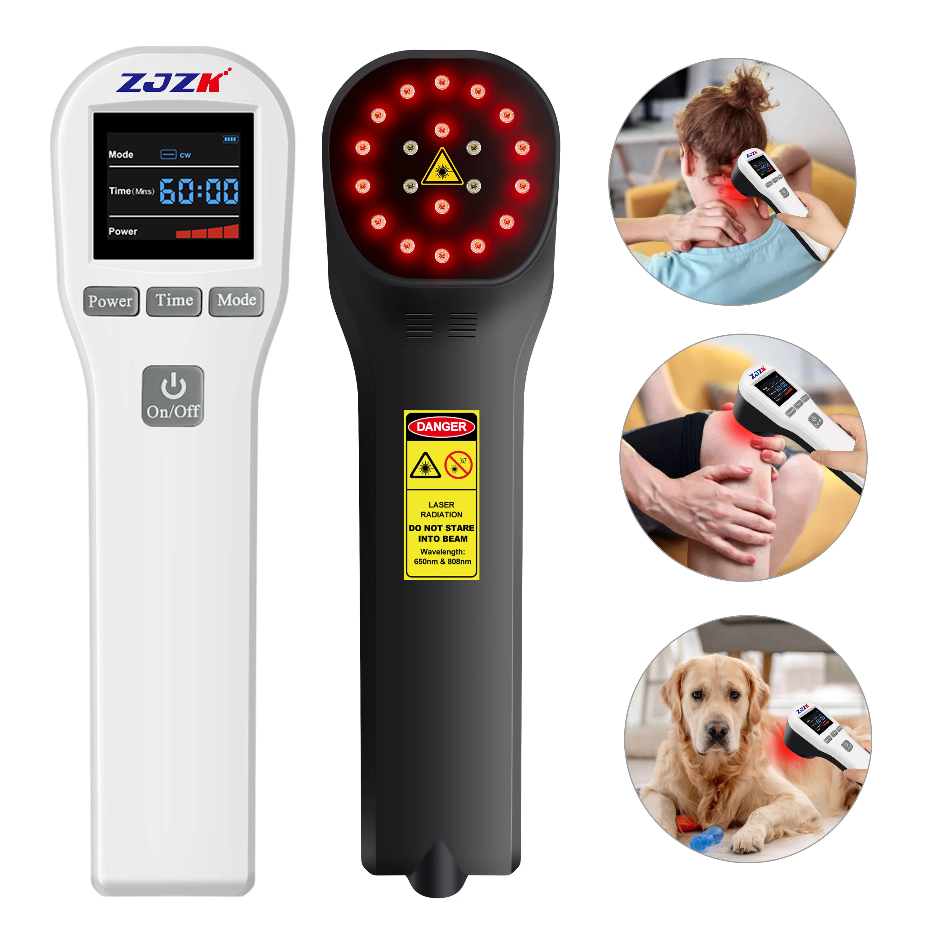 

ZJZK Low Level Energy Laser Therapy Cold Laser Pain Treatment For Carpal Tunnel Syndrome 650nmX16Diodes+808nmX4Diodes Tendinitis