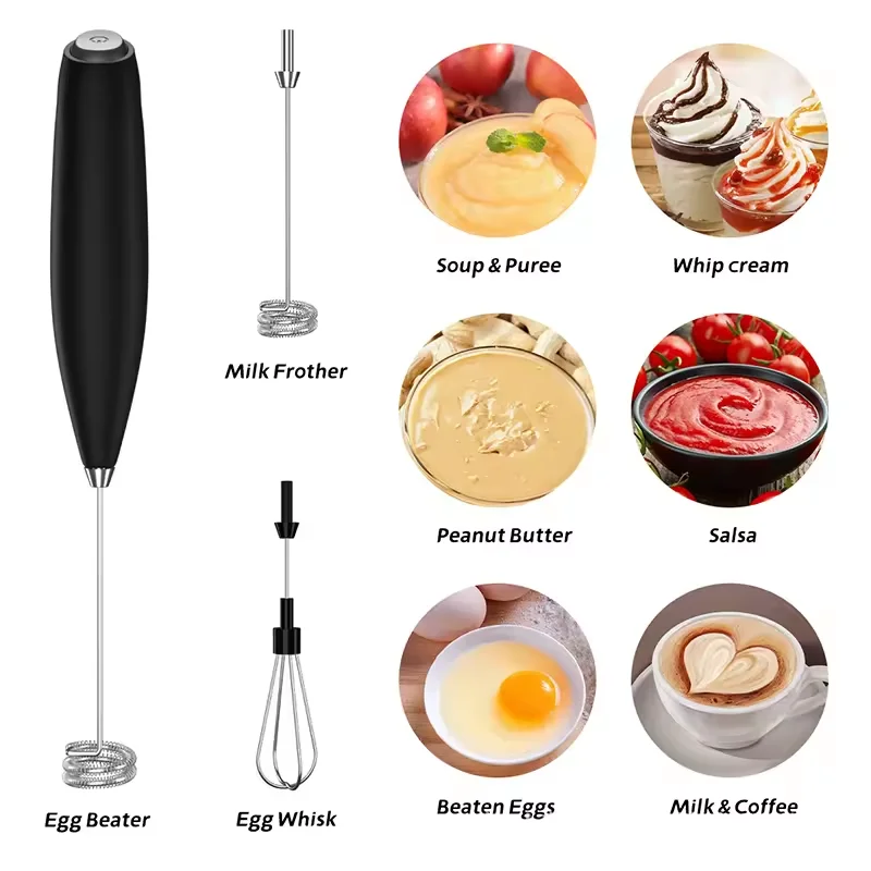 Powerful Milk Frother Wand Ultra Fast Electric Handheld Drink Mixer for Coffee High Speed Egg Beater