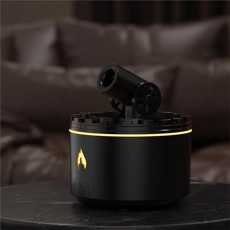 B02C-Electric Aromatherapy Diffuser, Air Humidifier, Turret Style Home Desktop Ring With LED Night Light Aroma