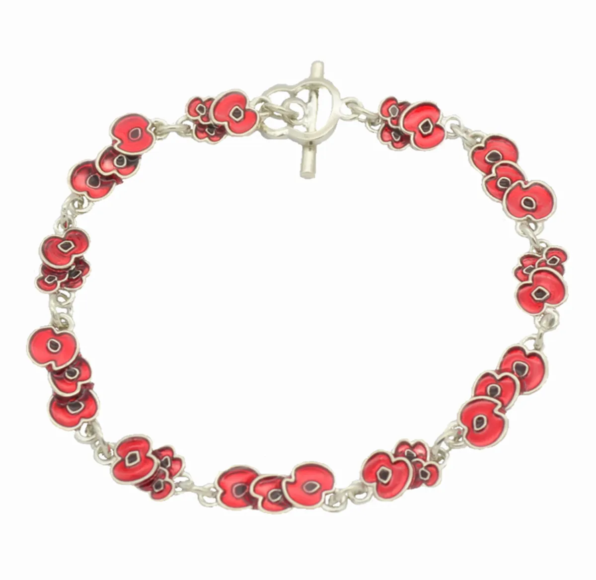 Fashion Red Poppy Bracelet Flower Memorial Vintage Jewelry Bracelet Commemorative Jewelry Gift  for Remembrance Day Wholesale