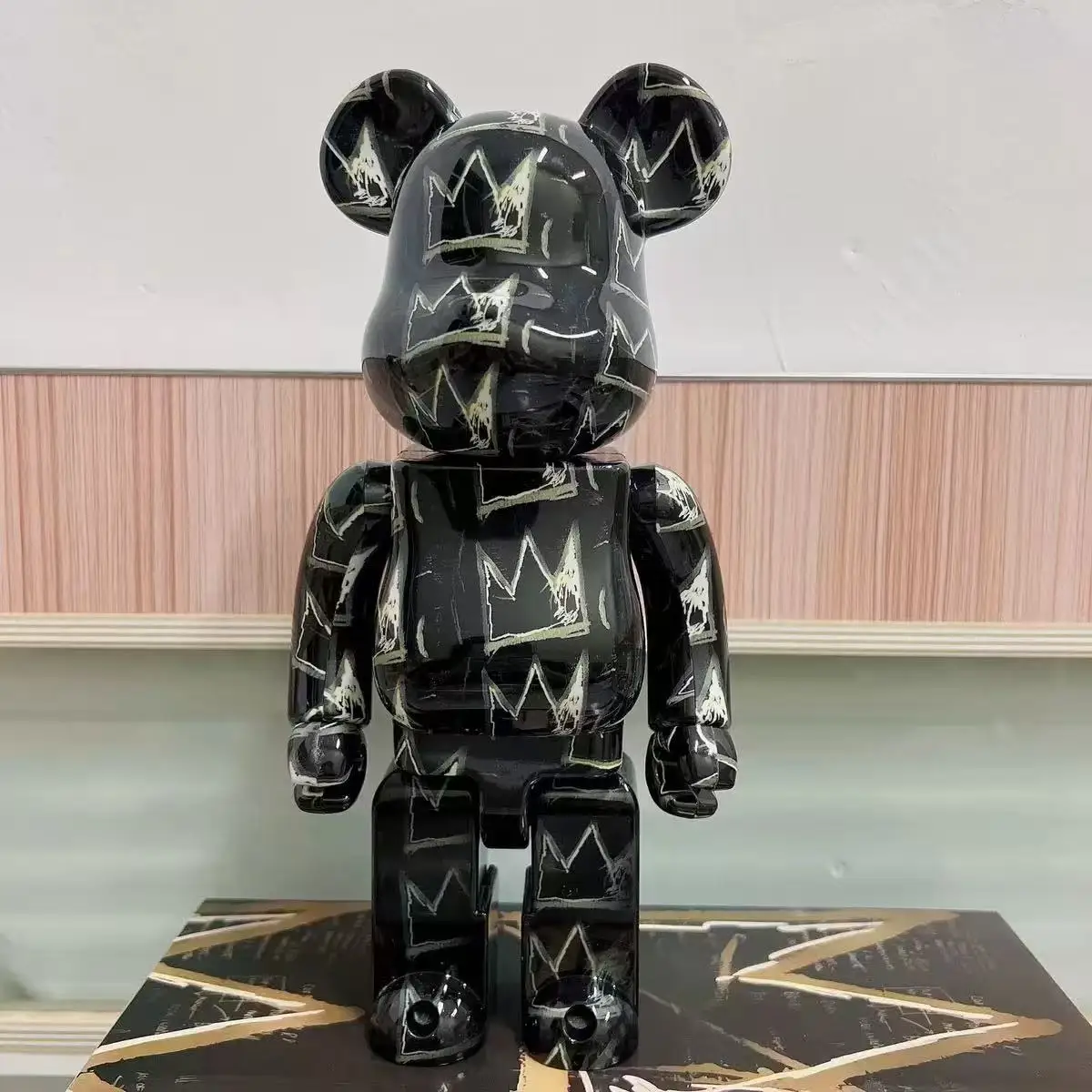 28cm 400% Cherry blossom Bear Action Figures DIY Painted Medicom brick Home Decoration Kids Christmas Gifts
