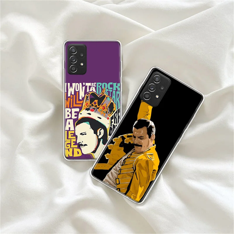 Rock Funky Freddie Mercury Queen Phone Case For Galaxy Note 20 Ultra 10 Lite 9 8 A05S A15 A25 A35 A55 M11 M12 M21 M30S M31 M3