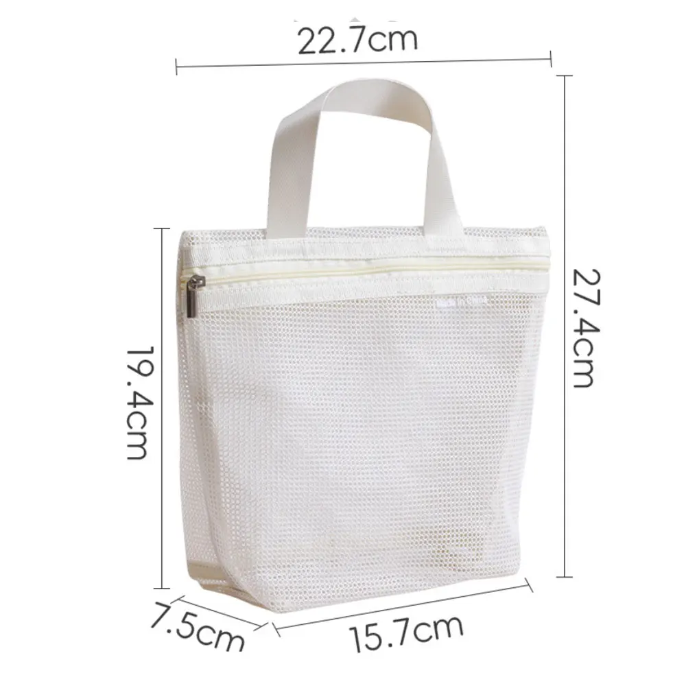 Tragbare Reise-Kulturtasche aus Netzstoff, transparente Aufbewahrungstasche, tragbare Make-up-Tasche, Aufbewahrungstasche mit großem Fassungsvermögen, Unterwäsche-Organizer-Tasche – Detail 5