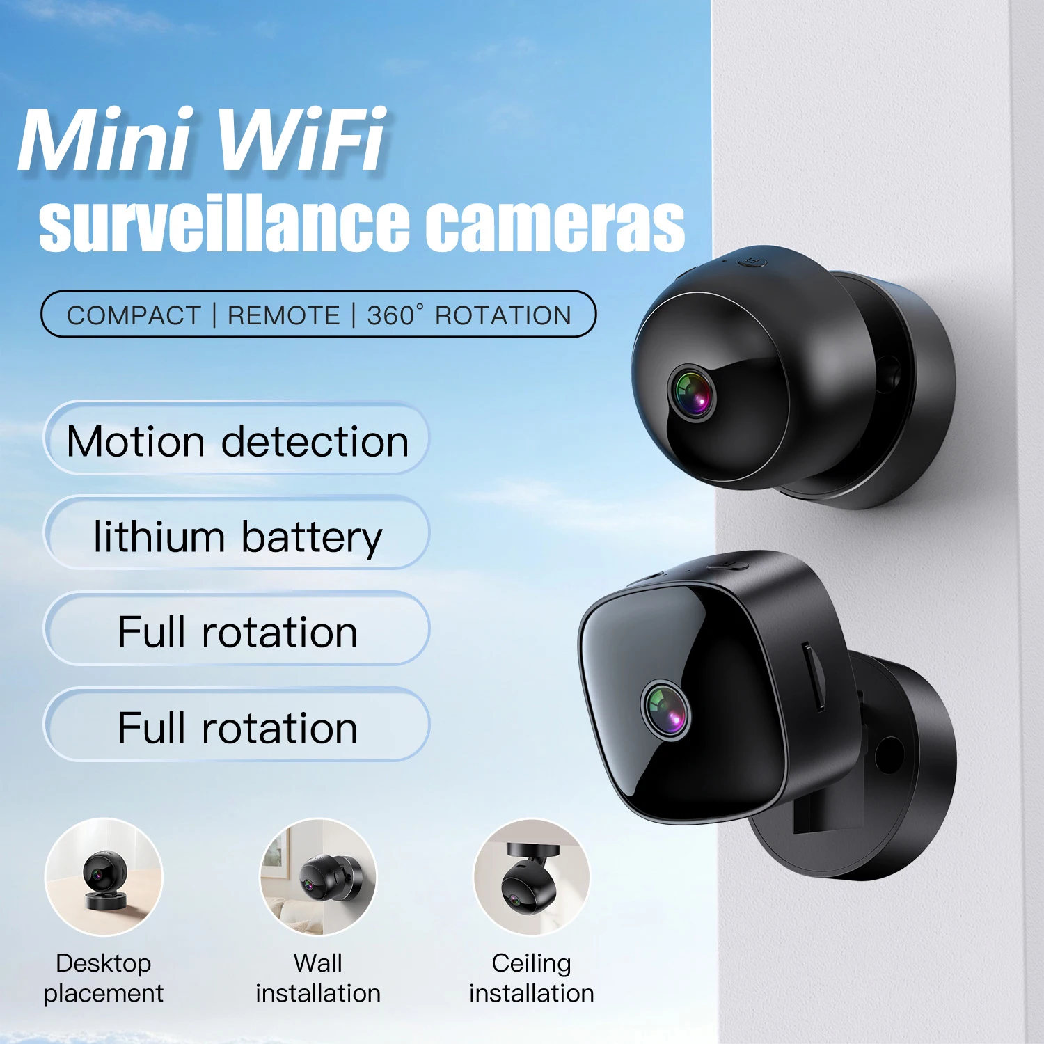 USB Camera 1080P Wireless WiFi 2.4G Indoor Security Night Vision Camera Video Recorder Anti-theft Remote Monitor S1 S2 Camera