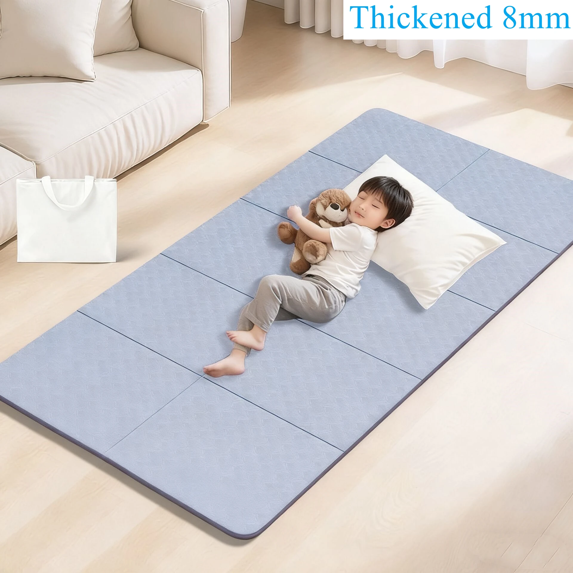 

8mm Thick Foldable Yoga Mat Eco Friendly Tpe Folding Travel Fitness Exercise Double Sided Non-Slip for Pilates & Floor Workouts