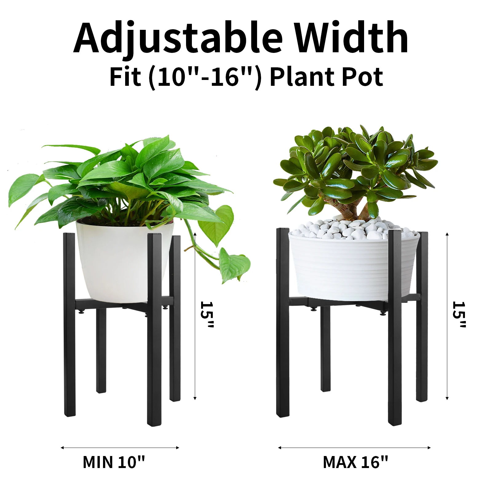 Adjustable Metal Plant Stand Indoor & Outdoor Extension Flower Pot Rack Heavy Duty Modern Balcony Shelf Garden Home Decor