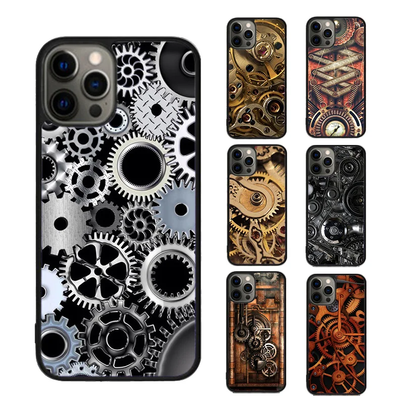 Steampunk Gear Mechanical Phone Case cover For iPhone SE2020 15 16 14 13 12 11 Pro Max Coque For Apple 8 PLUS 7 fundas