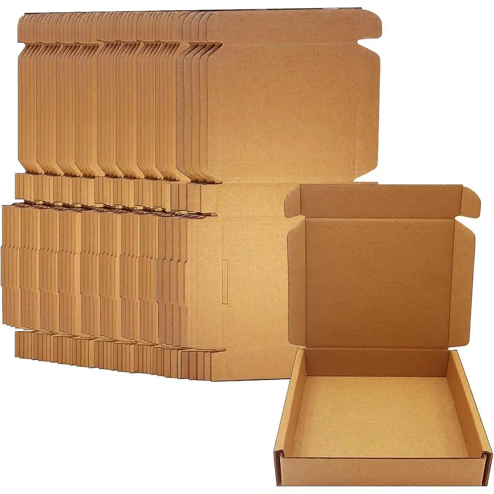 

50 Pack 5x4x1 Inch Small Brown Corrugated Cardboard Shipping Boxes for Bulk Mailing and Packaging