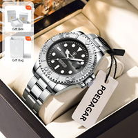 POEDAGAR Classic Trendy Male Wristwatch Waterproof Luminous Date Men Watch Stainless Steel Luxury Men's Quartz Watches+Gift Box