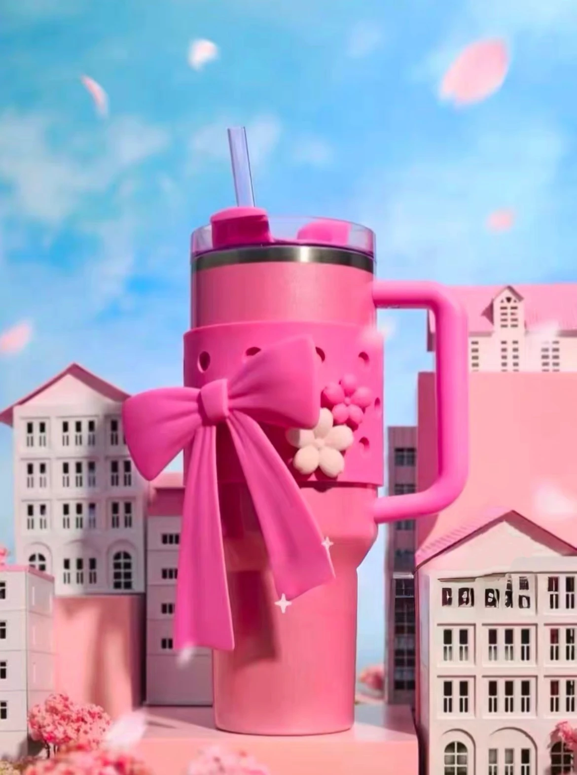 

Новое поступление 2025 года, чашка с вишневым цветом, кружка из нержавеющей стали, бутылка для воды