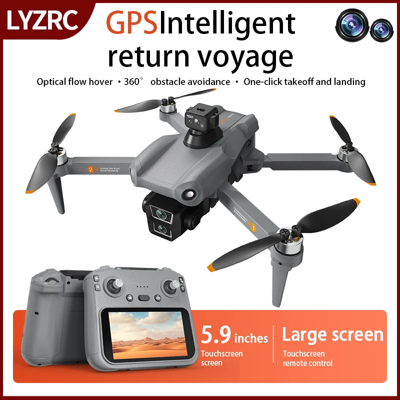 GPS Screen Drone 8K Camera Drone 360° Obstacle Avoidance Optional Touch Screen Remote GPS Positioning Brushless Drone Toy Gifts
