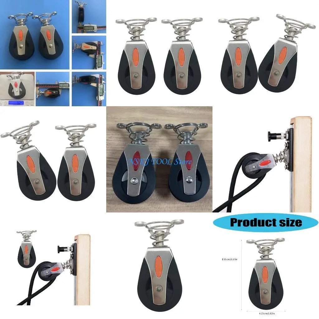 

L8RC 2pcs Steel Pulleys Multiple Directional Movement Fitness Boats Gear Simple Installs