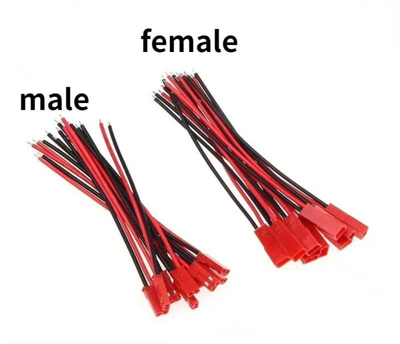 10Pcs 10CM 100mm JST 2Pin Male Female Connector Wire JST 2P Plug Jack DIY Electrical Cable for RC BEC Battery Toys 22AWG Pin