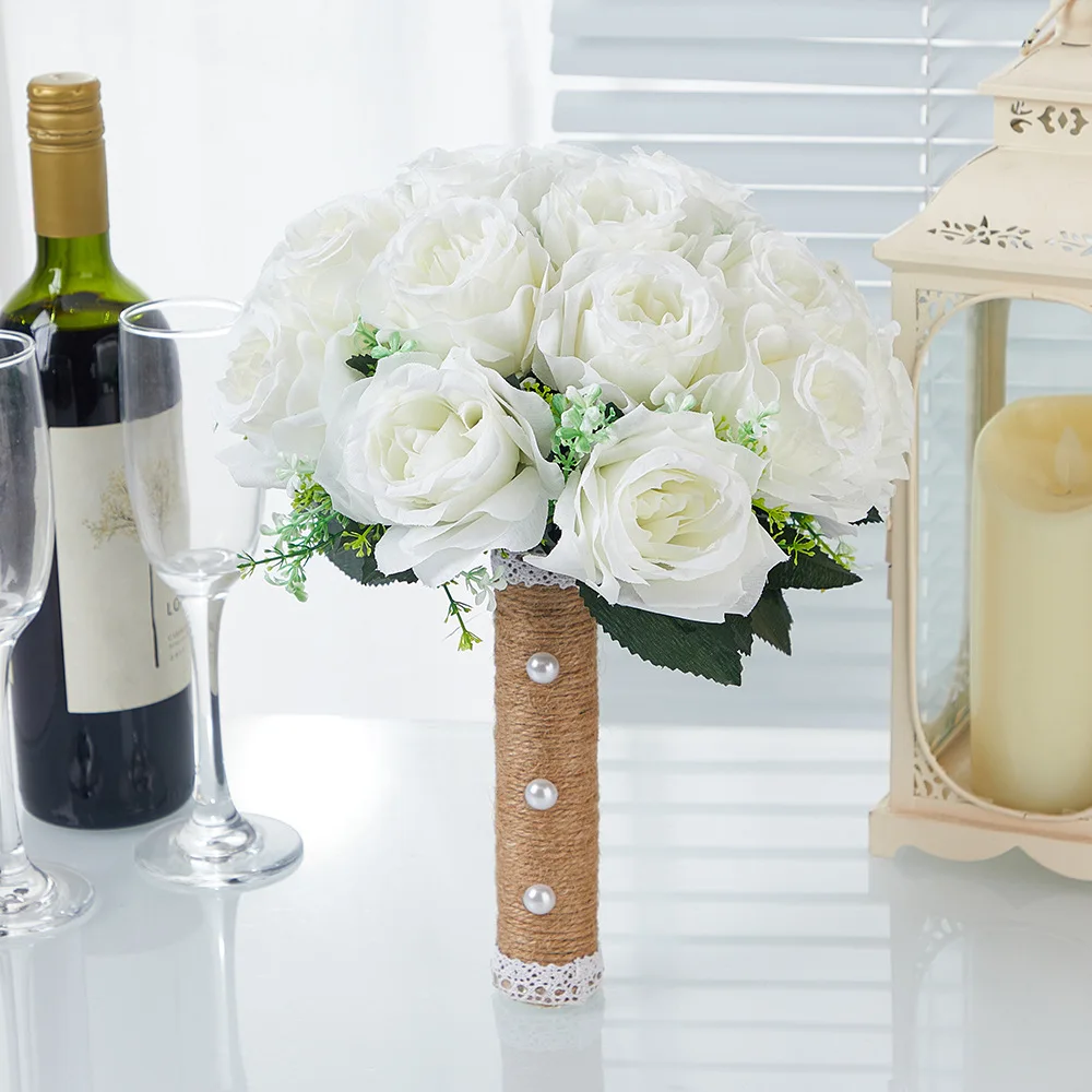 

The New Bride Wedding Flower Advanced Sense Simulation Flower Bouquet Wedding High-Grade Hand-Held Fake Flower Eternal Flower