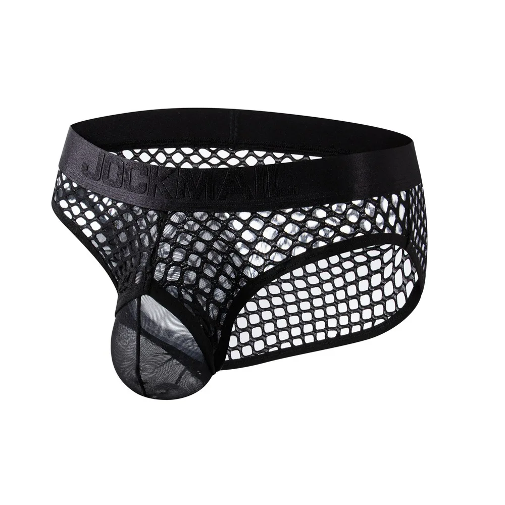 

Men's Underwear Transparent Mesh Fishing Net Low Waist Sexy Triangle Underpants