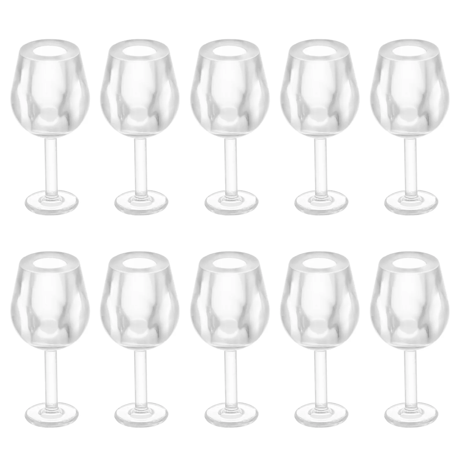 

10 Pcs Mini Glass Wineglasses Accessory Miniatures Items Stemware Kitchen Accessories Dollhouse Cup Girl