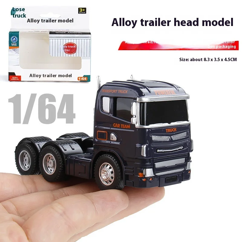 1:64 Alloy Truck Cab Model, Retro Style with Pull-Back Motor Action, Perfect Kids Toy, Miniature Collector's Item