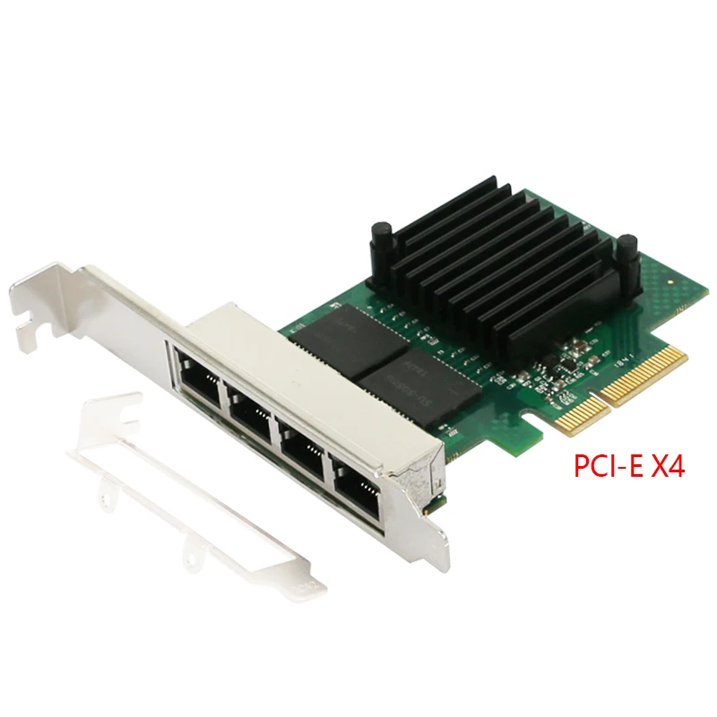 

For Intel I350AM4 Quad Port Gigabit NIC - PCIe 4-Port 10/100/1000Mbps Ethernet Card with RJ45 for Desktop/Server VLAN/WoL