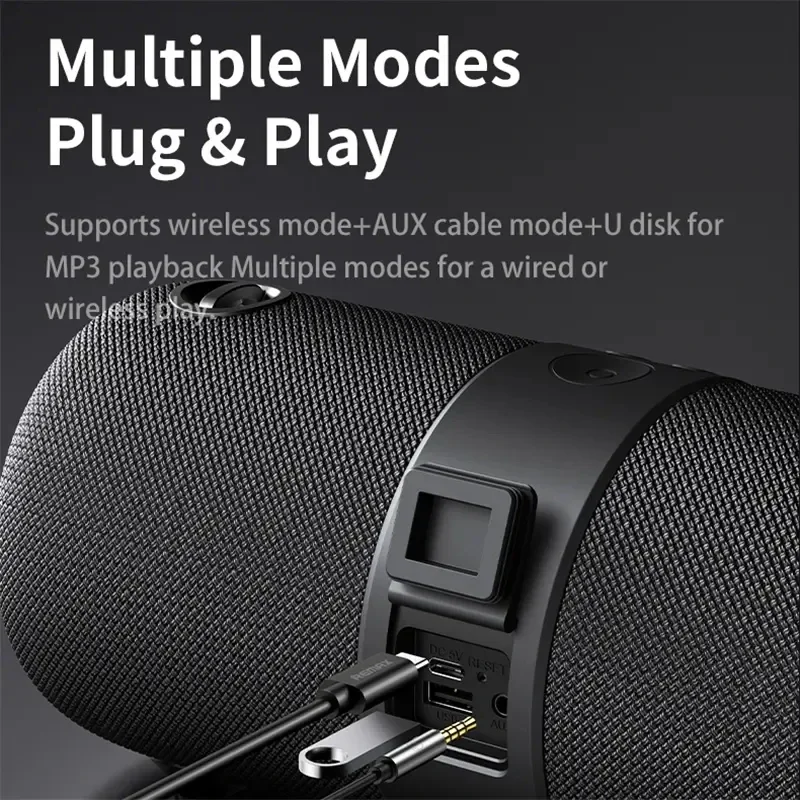 Беспроводная уличная Водонепроницаемая звуковая колонка REMAX, мощный стерео Bluetooth динамик с сильными басами, TWS сабвуфер с Fm-радио