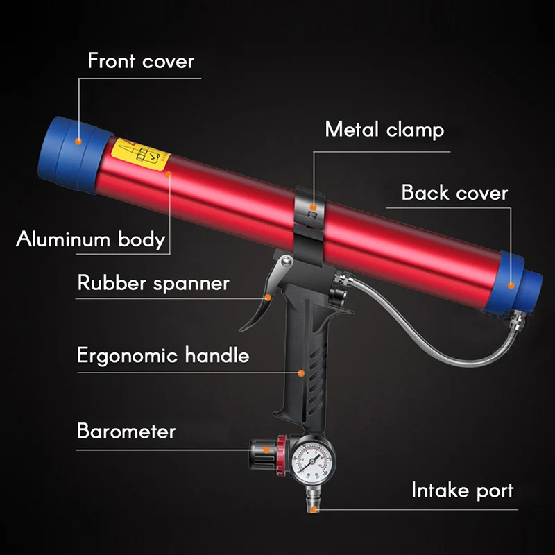 Adjustable Pneumatic Glass Glue Air Rubber Tool 310Ml Hard Glue Sealant Applicator Caulking Tool CNIM Hot