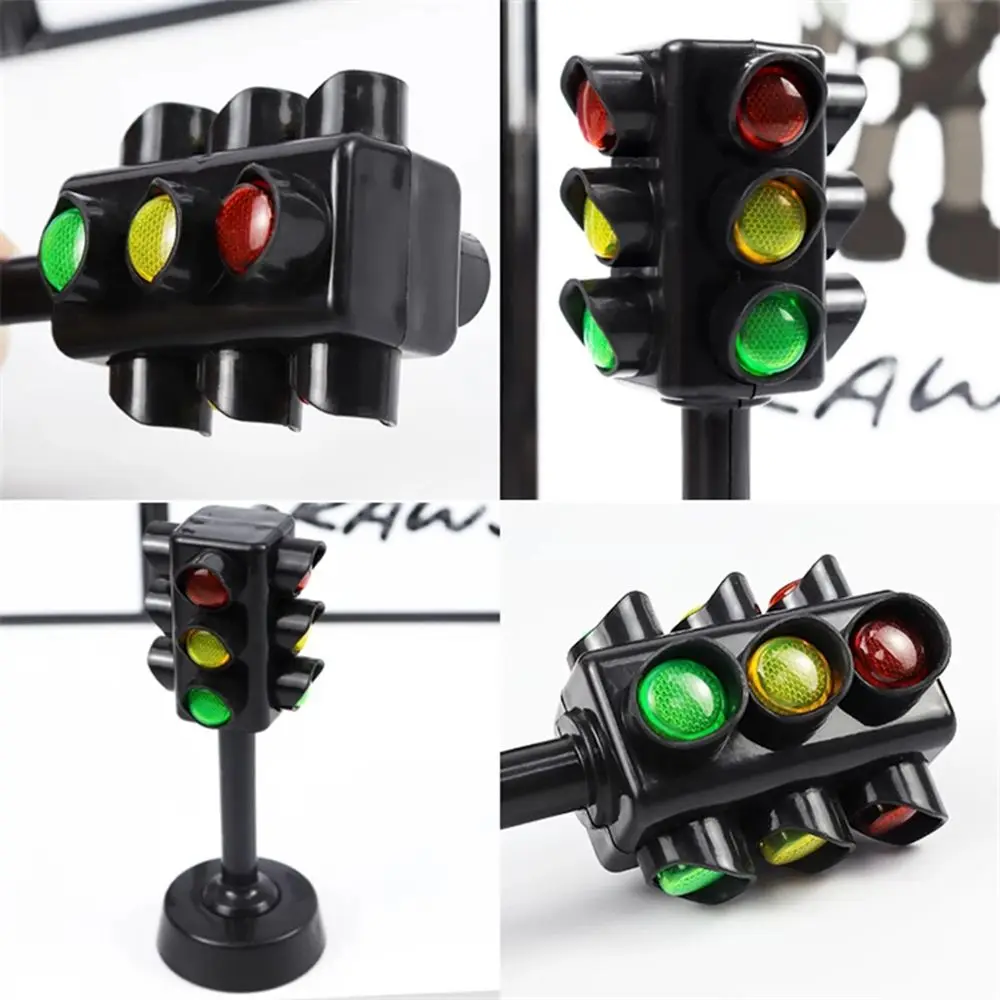 4 Styles Traffic Lights Classic Toy Parking Scene Plastic Model Mini Children's Toy Early Education Learning Simulation Gift