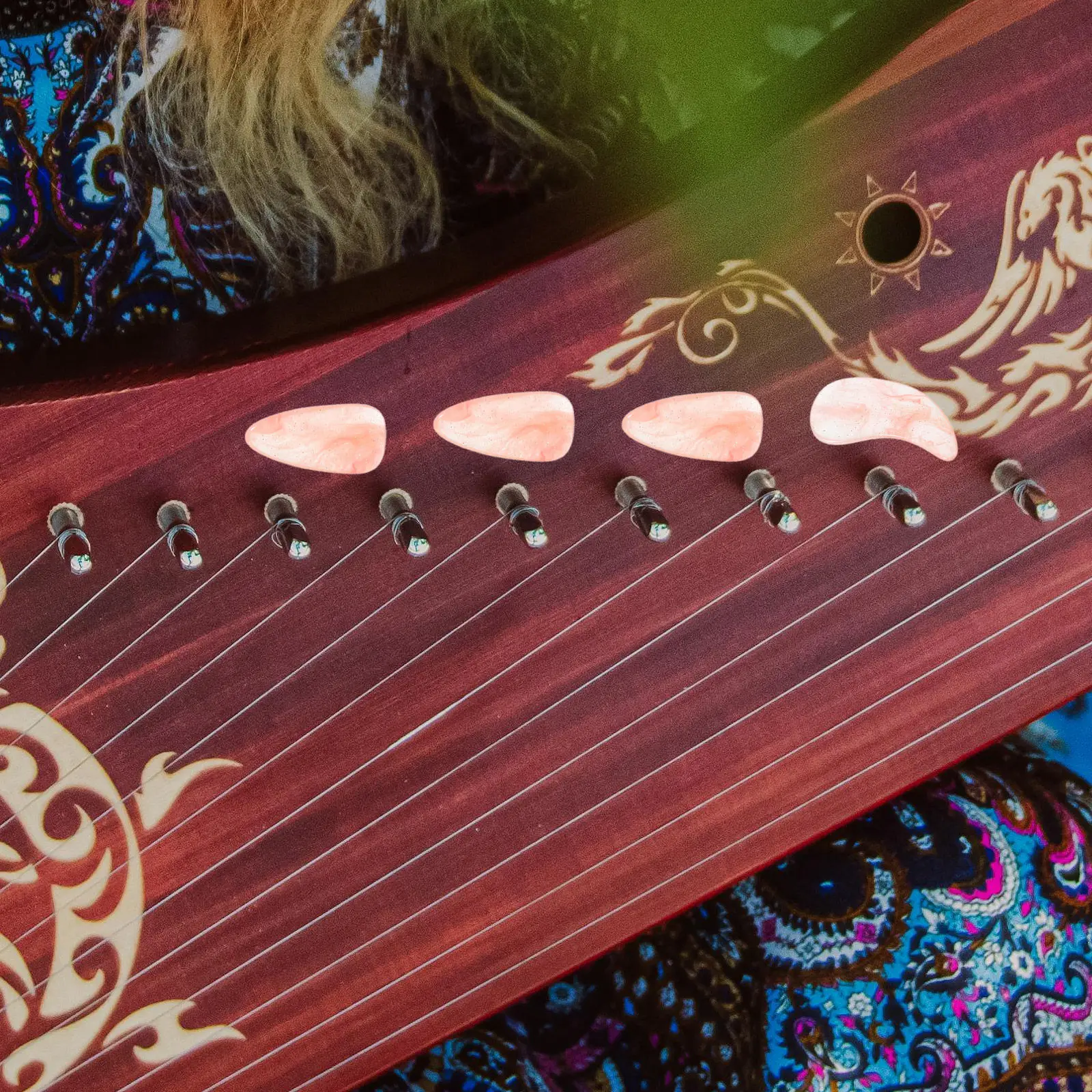 

1 Set Children Guzheng Picks Double Arc Small Size For Kids Durable Professional Material Comfortable Fit String Instrument