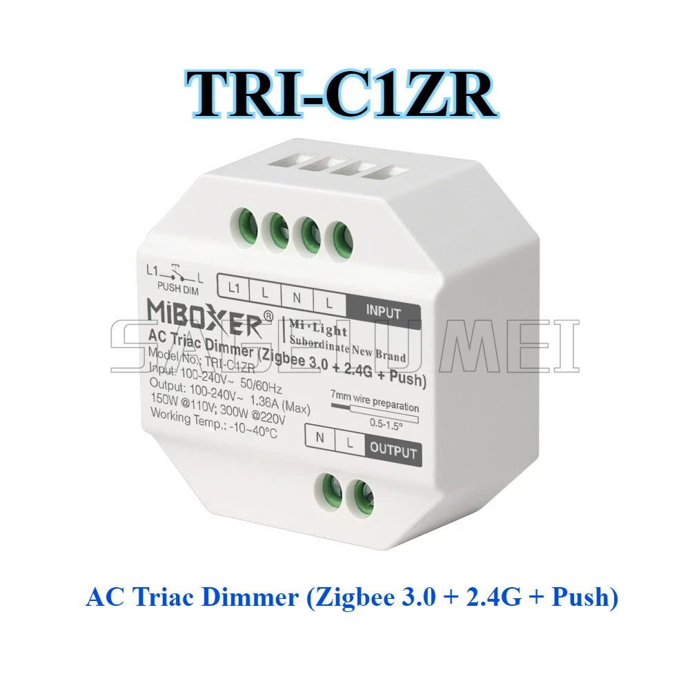 جديد Mi Light Miboxer TRI-C1ZR/TRI-PZ(500 واط) 110-220 فولت التيار المتناوب ترياك المخفتات RF/واي فاي/التحكم الصوتي دعم بوابة متعددة الأوضاع ZB-Box3 #5