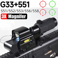 EO**CH 558 551 G33 Red Dot Sight 3X Magnifier Holographic Flip Airsoft Optics Reflex Sights Scope Collimator Hunting Accessories