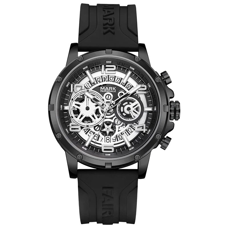 

Мужские кварцевые часы MARK FAIRWHALE с прозрачным корпусом, резиновым ремешком, водонепроницаемые, с высокопрозрачным стеклом с покрытием, модные наручные часы