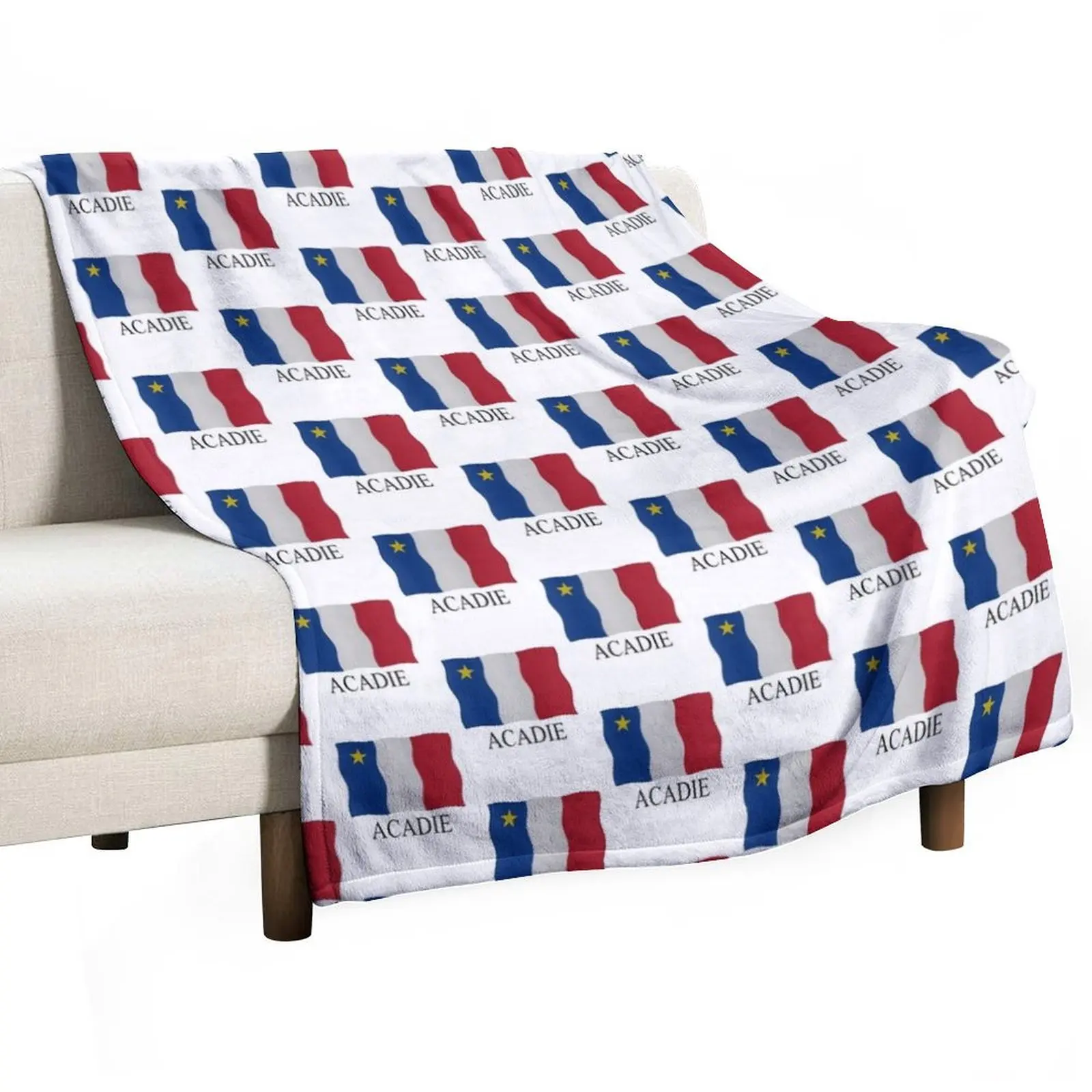 Acadian flag Throw Blanket warm winter Summer Polar Blankets