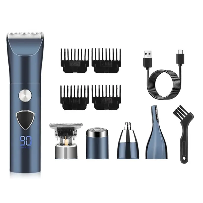 aea8-男性用電動バリカン、コードレスメンズグルーミング5in1キット、ヘアトリマー＆口ひげトリマー＆鼻毛トリマー