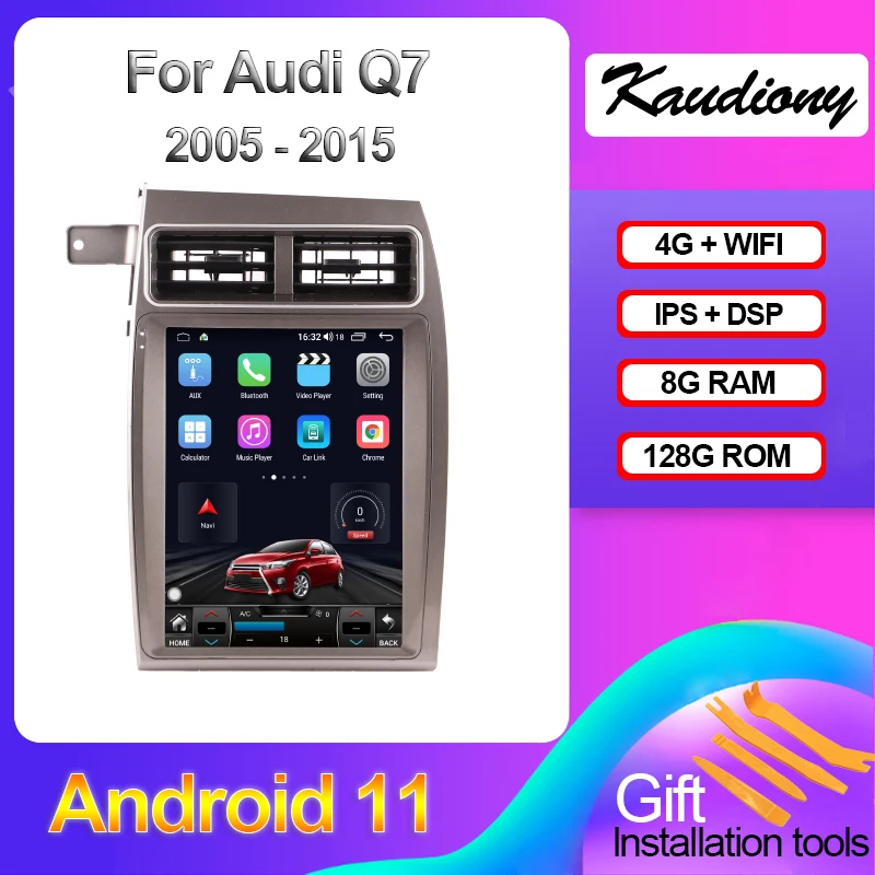 Kaudiony Android 11 For Audi Q7 A6 A6L Car DVD Multimedia Player Auto GPS Navigation Automotivo DSP 4G Stereo WIFI 2005-2015