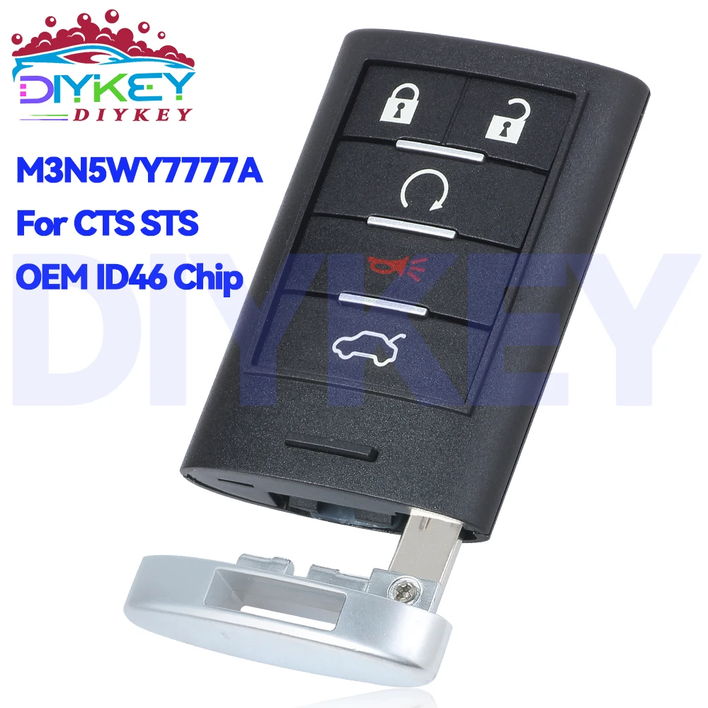 

DIYKEY 315 МГц M3N5WY7777 OEM ID46 чип для Cadillac CTS STS 2008 2009 2010 2011 2012 2013 2014 2015 удаленный смарт-брелок