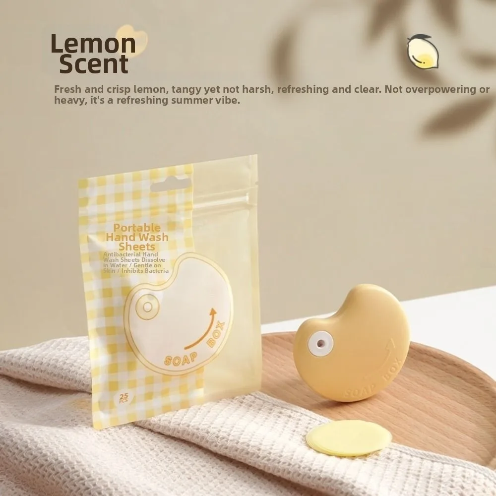 Lemon and Jasmine Scent Travel Soap Sheets Stain Removal Boxed Disposable Hand Soap Sheets Portable Clean Scented Soap