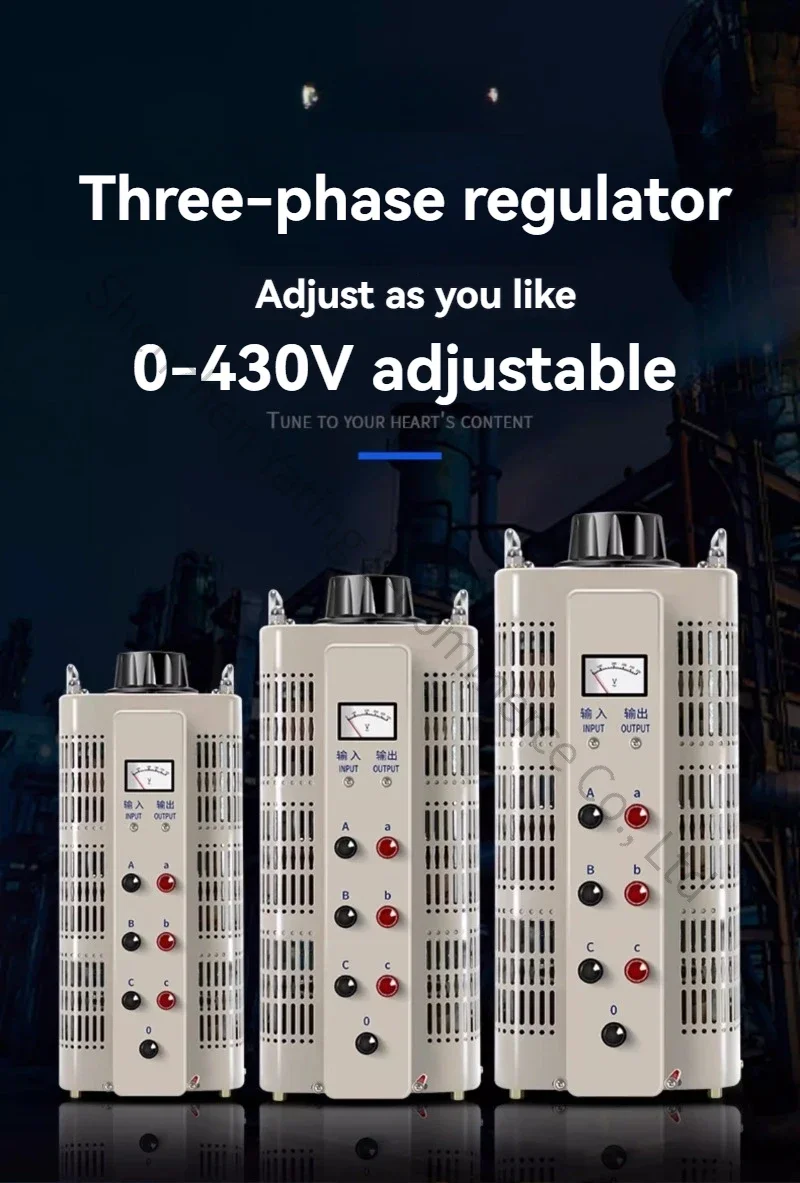 1pc TSGC2-3KVA Three-phase Auto-coupling Voltage Regulator 380v High Power 10kw Contact Adjustable Regulator Household
