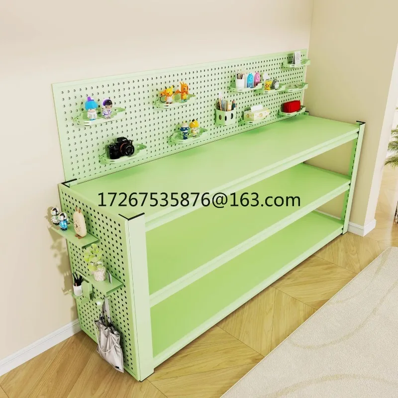 

Steel one-piece desk cabinet shelf-type study table multi-layer floor-to-ceiling home study student study table storage rack