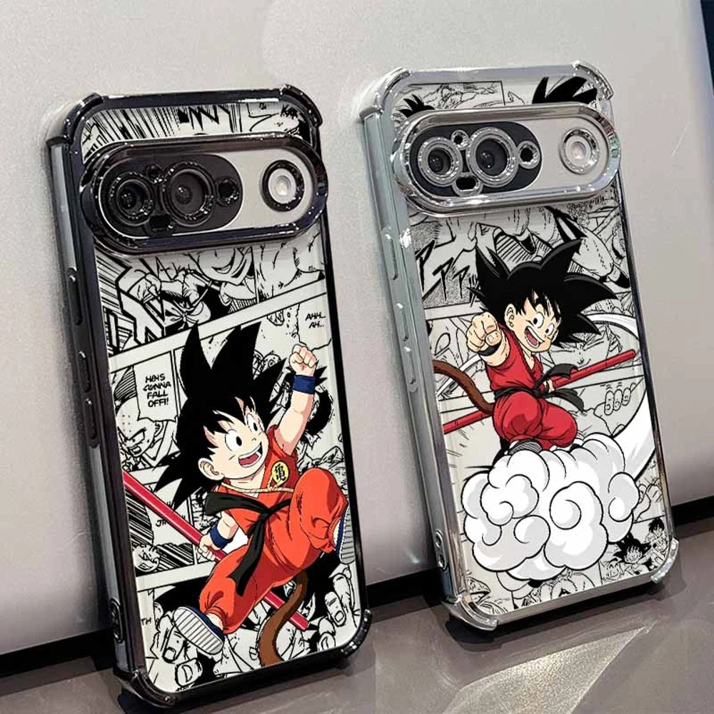 Dragon Ball Anime Handyhülle für Google Pixel 10A 9A 9 8A 8 7A 7 Pro XL, plattiert, sturzsicher, transparent, weiche Abdeckung