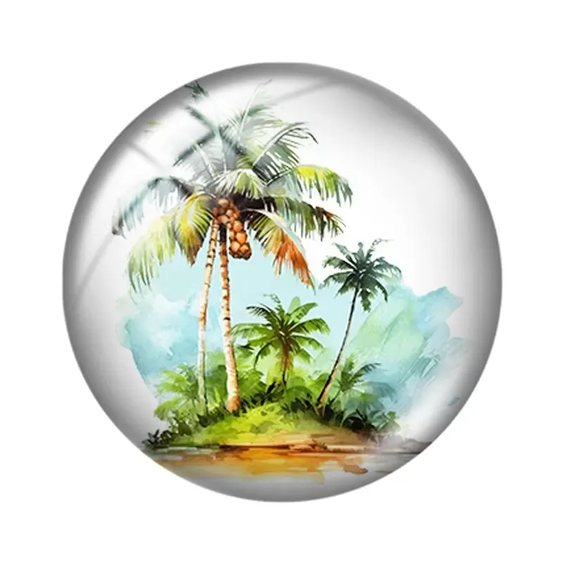Beach Coconut Trees  12/18/20/25mm glass cabochon  bracelet pendant rings for jewelry demo earrings back Making findings