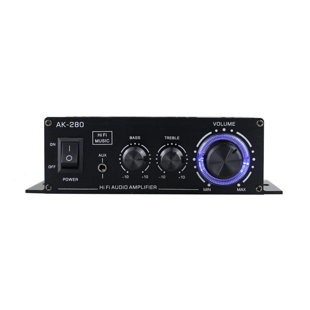 AK-280 Digital Amplifiers HiFi Bass Stereo Mini Audio Amplifier 40W+40W Dual Channel Music Player Home Theater RCA AUX Input